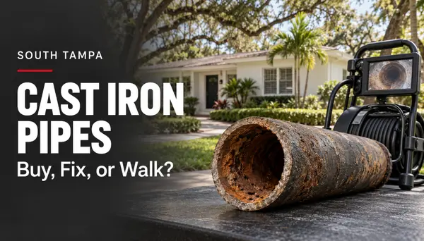 feature image of Cast Iron Pipes in a South Tampa Home: Buy, Fix, or Walk?