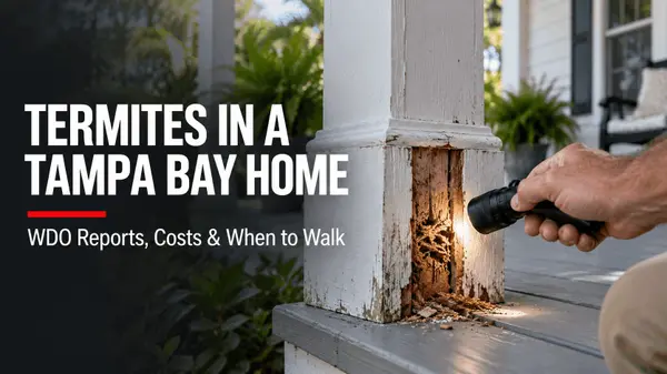 feature image of Termites in a Tampa Bay Home: WDO Reports, Costs, and When to Walk