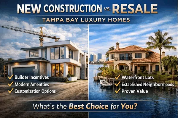 New Construction vs. Resale in Tampa Bay Luxury: How to Choose Between Builder Incentives, Waterfront Lots, and Established Neighborhoods
