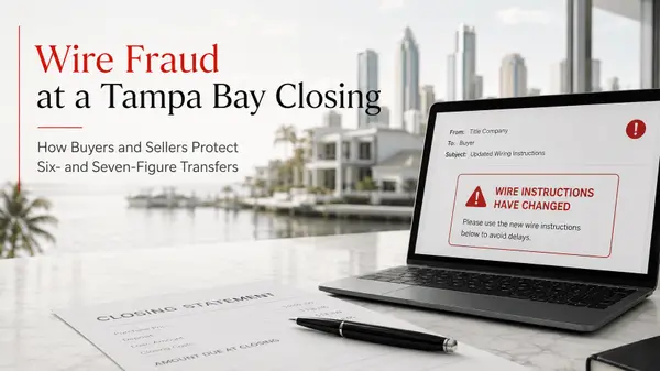 feature image of Wire Fraud at a Tampa Bay Real Estate Closing: How Buyers and Sellers Protect Six- and Seven-Figure Transfers