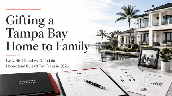 Gifting a Tampa Bay Luxury Home to Family in 2026: Lady Bird Deed vs. Quitclaim, Homestead Rules, and the Tax Traps