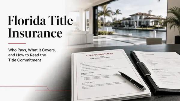 feature image of Title Insurance in Florida for Tampa Bay Buyers and Sellers: Who Pays, What the Owner's Policy Actually Covers, and How to Read the Title Commitment
