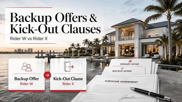 feature image of Backup Offers and Kick-Out Clauses on a Tampa Bay Luxury Home: How Rider W and Rider X Actually Work