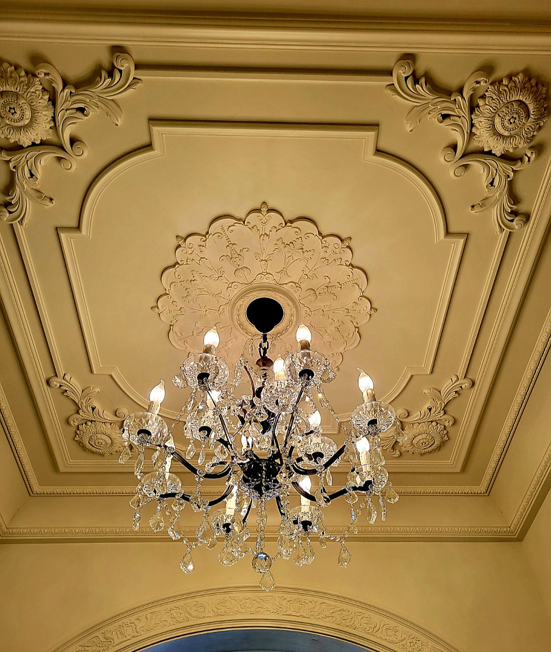High-end chandelier fixture with warm ambient glow