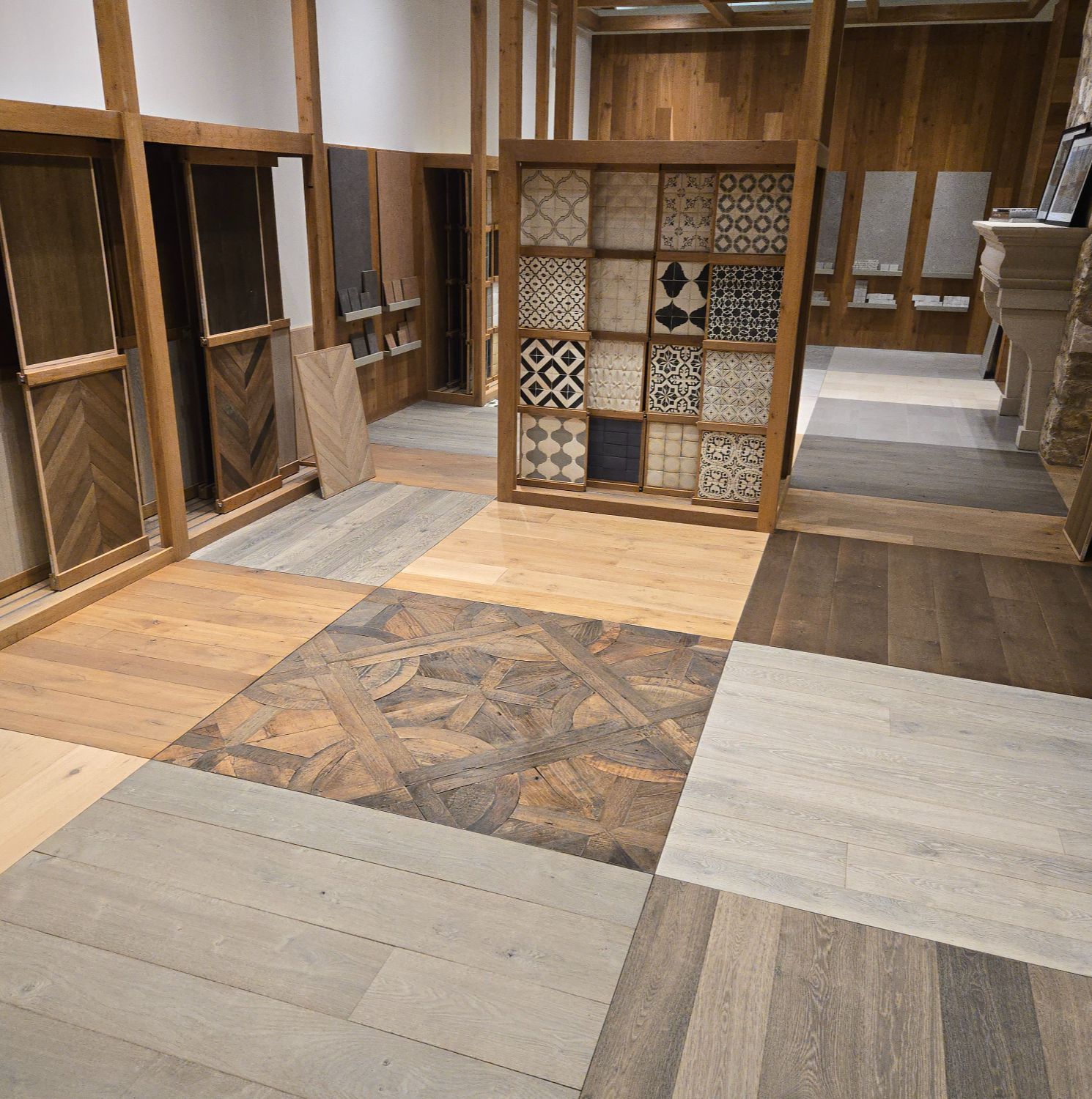 Hardwood Flooring Display at Exquisite Surfaces