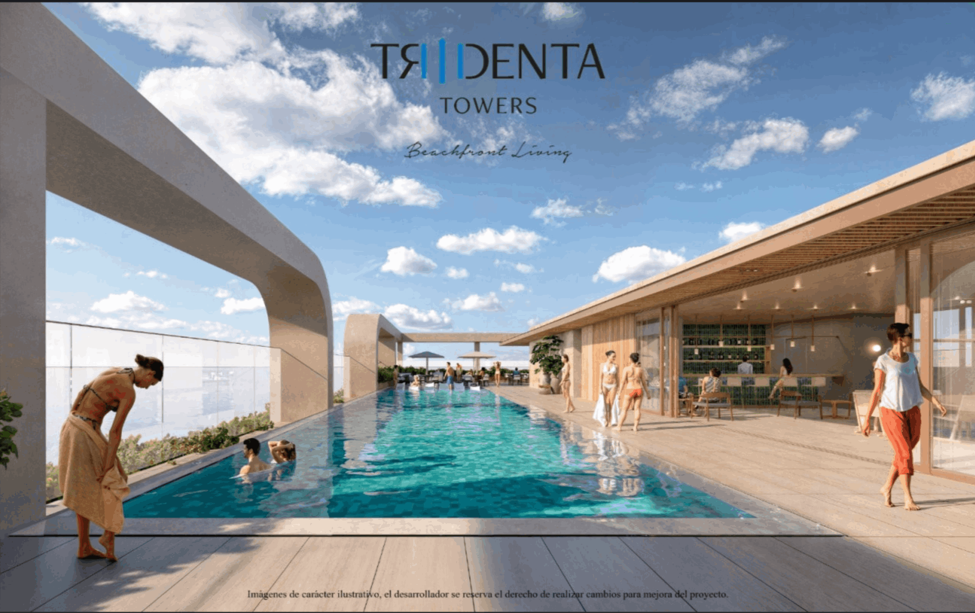 Rooftop pool and ocean views at Tridenta Towers Puerto Vallarta