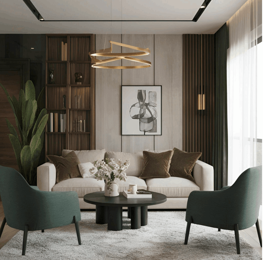 Upper Market Condo Living Room 
