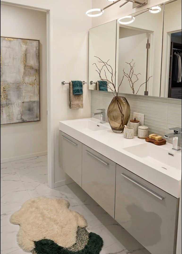 Redesigned Bathroom Space at Hancock Tower unit 4723
