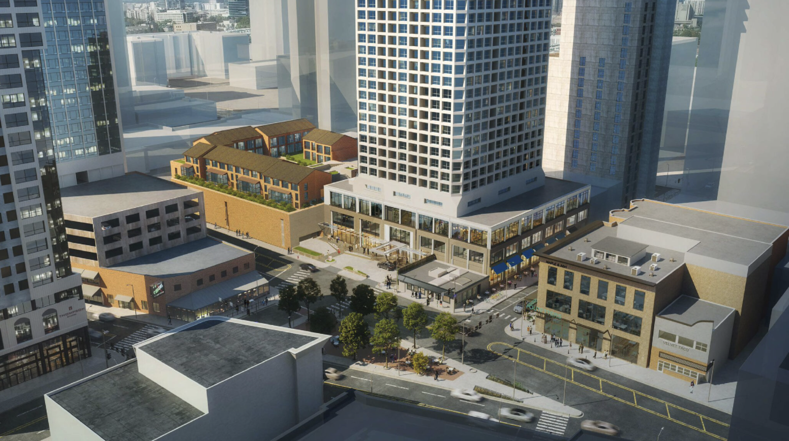 Rendering of Newberry Plaza redevelopment via Leopardo Construction