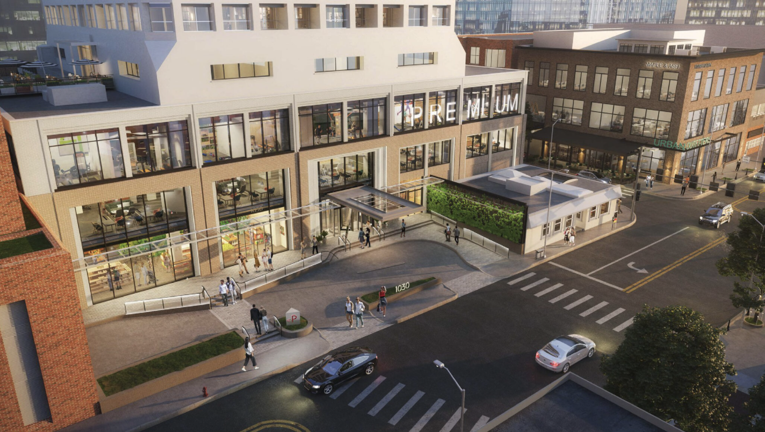 Rendering of Newberry Plaza redevelopment via Leopardo Construction