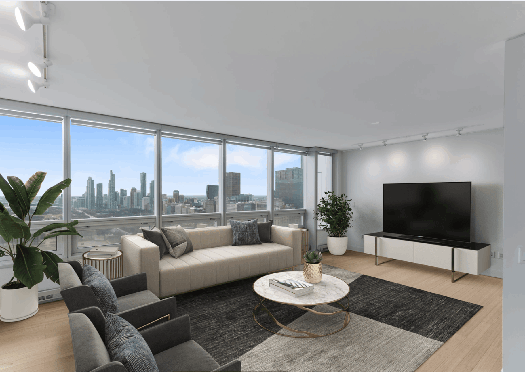Living Room View at 340 E Randolph