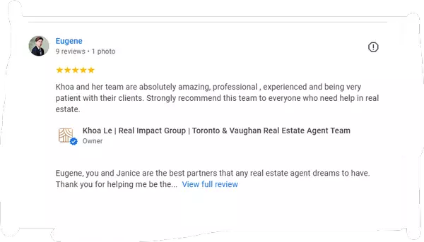 Khoa Le, Best Realtor: Professionalism and Experience Vouched For By Colleague Eugene in Toronto and Vaughan Real Estate