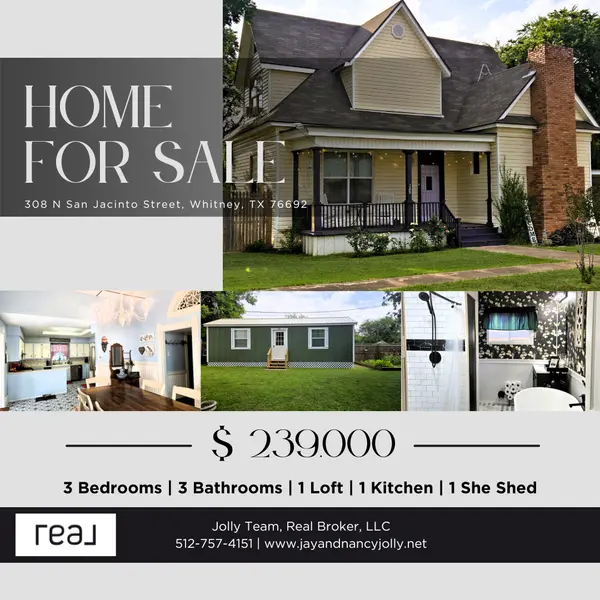 HOME FOR SALE 308 N San Jacinto Street, Whitney, TX 76692