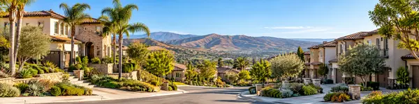 Sunlit Mediterranean Hillside Neighborhood