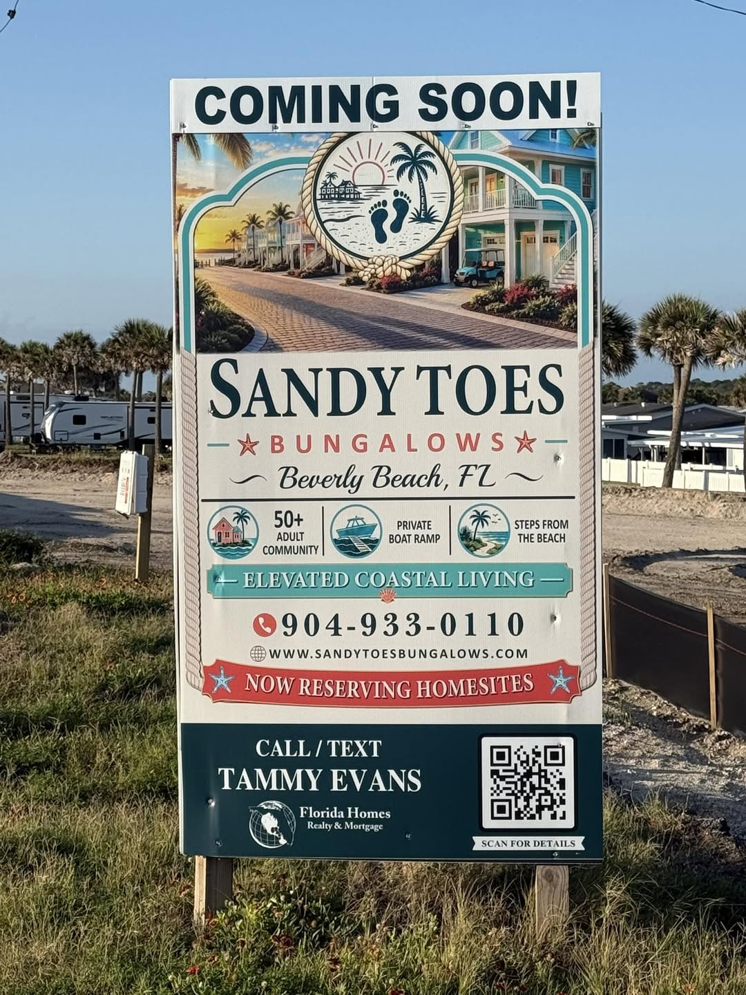 Sany Toes Bungalows Sign in Beverly Beach 