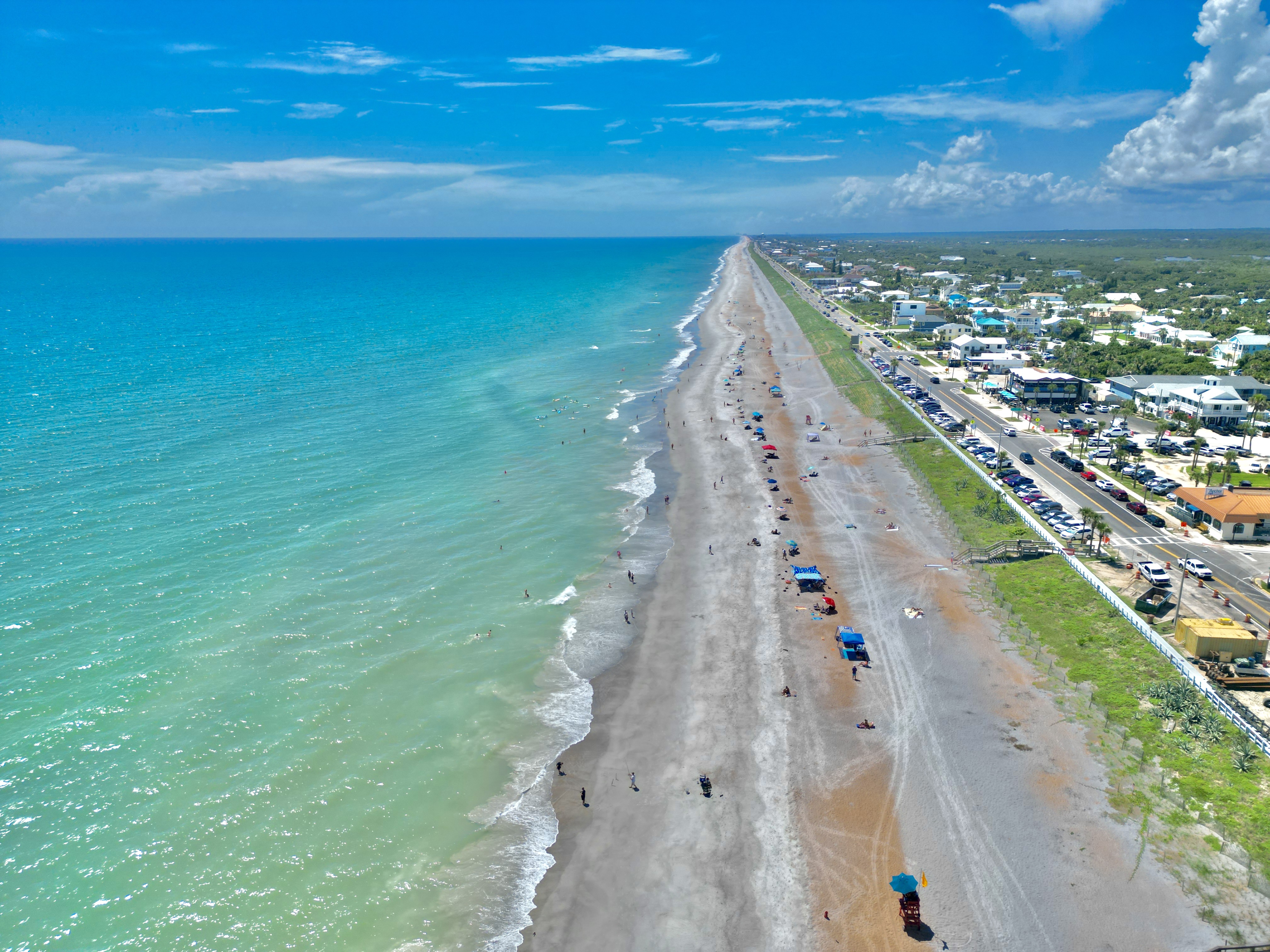 Flagler Beach Florida A1A corridor looking south showing coastal homes waterfront properties and Atlantic Ocean in 2026