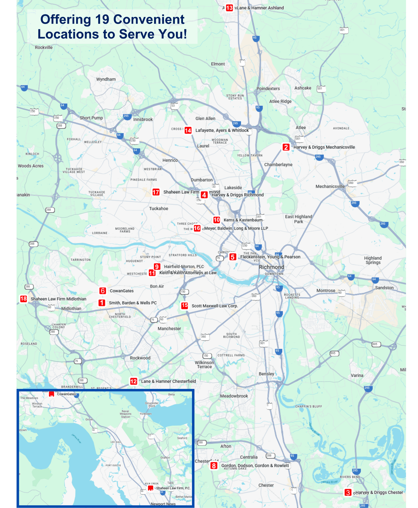19 Convenient Closing Locations