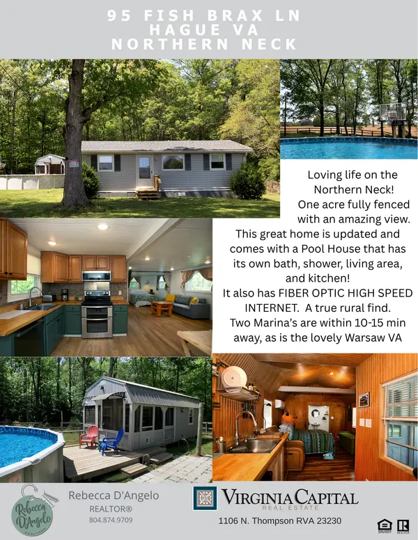 NORTHERN NECK JUST LISTED!  95 Fish Brax Ln, Hague VA