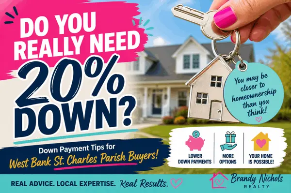 Do You Really Need 20% Down? A Guide for West Bank St. Charles Parish Buyers