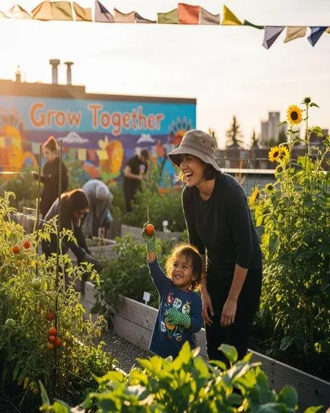 Bridgeland has a rich tradition of community gardening, from the historic Vacant Lot Garden to the innovative BRCA Rooftop Garden.,Nadine Rife