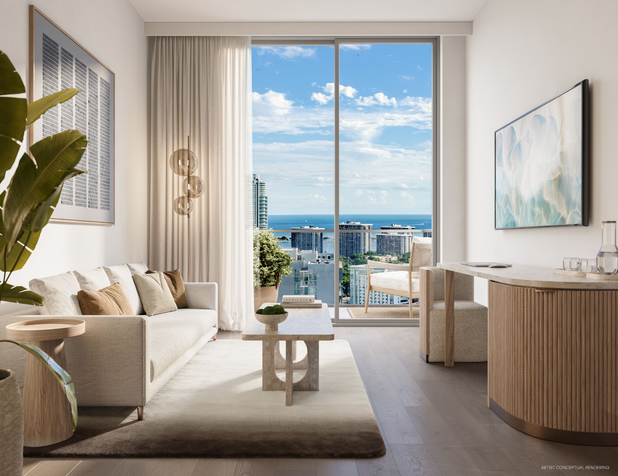 Contemporary kitchen interior at House of Wellness Brickell luxury wellness condos in Brickell Miami