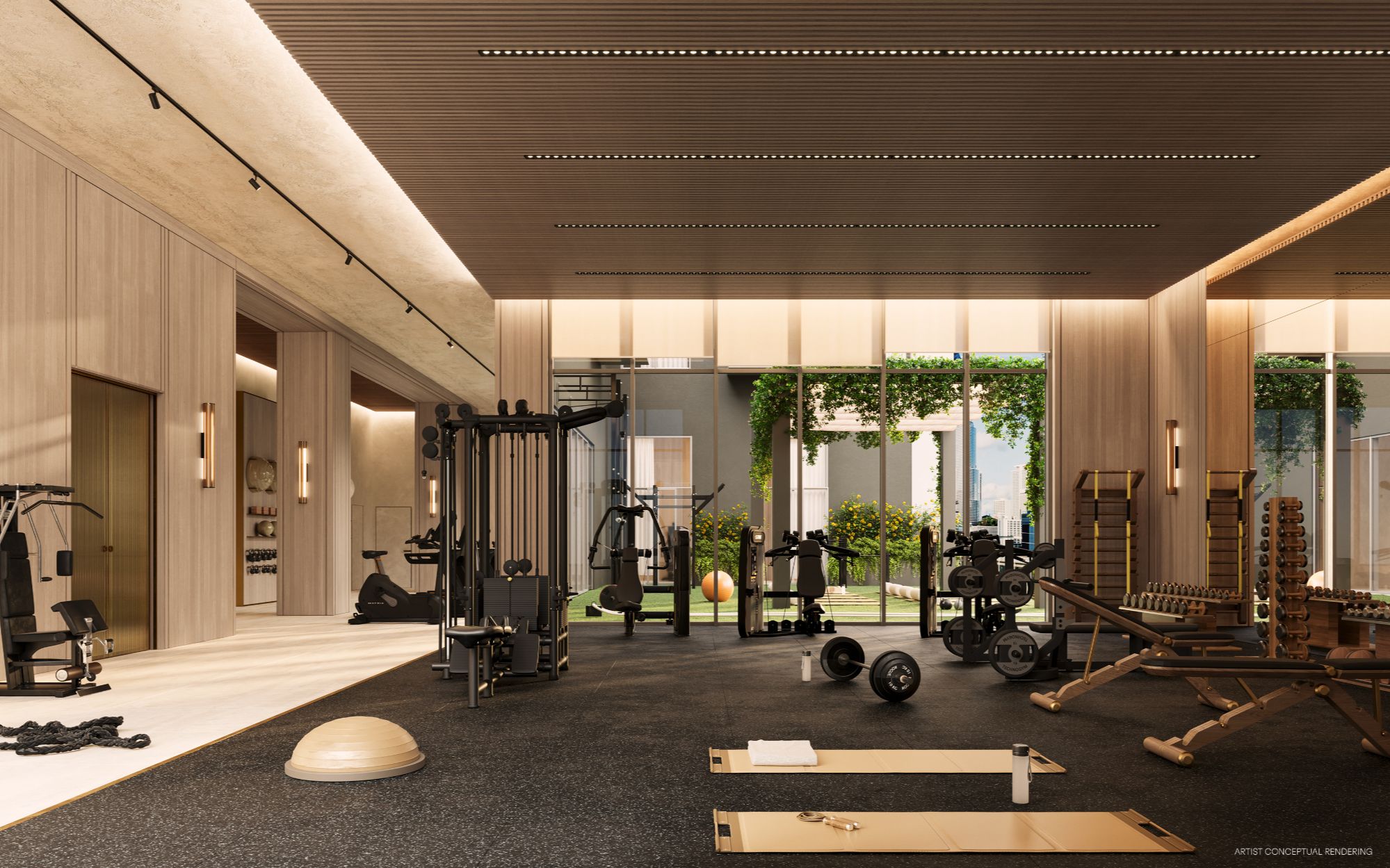 State-of-the-art fitness center inside House of Wellness Brickell luxury wellness condominium