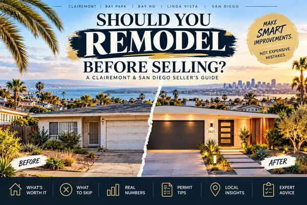 Should You Remodel Before Selling Your Home in Clairemont, Bay Park or Bay Ho? A San Diego Seller's Guide