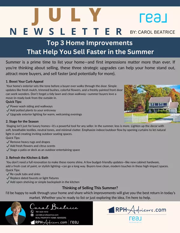 Top 3 Home Improvements  That Help You Sell Faster in the Summer