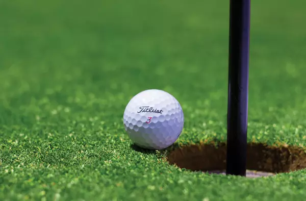 Golf ball on the green