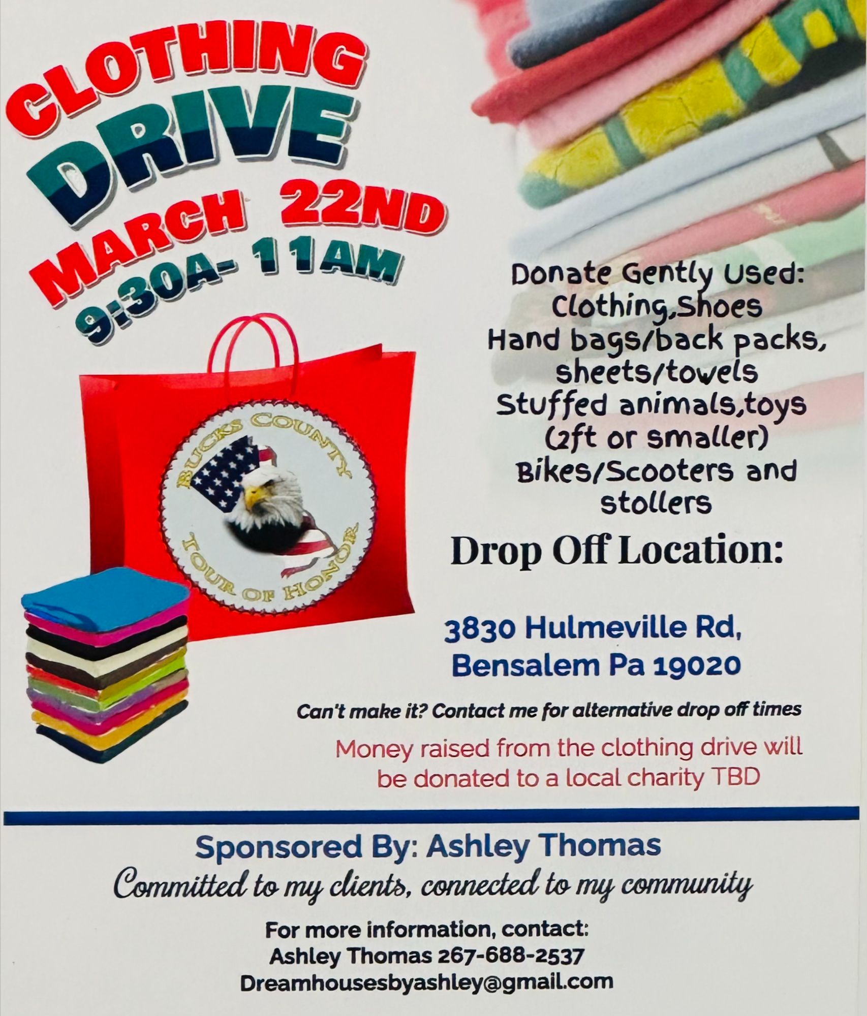 Ashley Thomas of The Zack Grimmer Group Hosts Donation Drive to Benefit Local Community - Bensalem Donation Drive