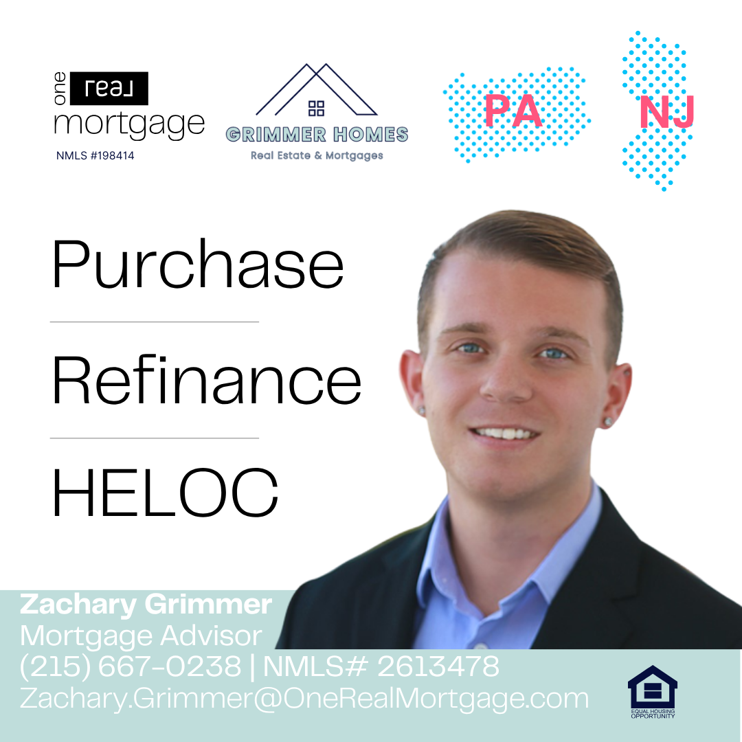 Zachary Grimmer, Mortgage Advisor in Pennsylvania and New Jersey with One Real Mortgage