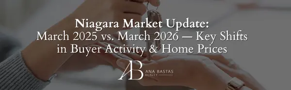 Niagara Market Update: March 2025 vs. March 2026 — Key Shifts in Buyer Activity & Home Prices,Ana Bastas