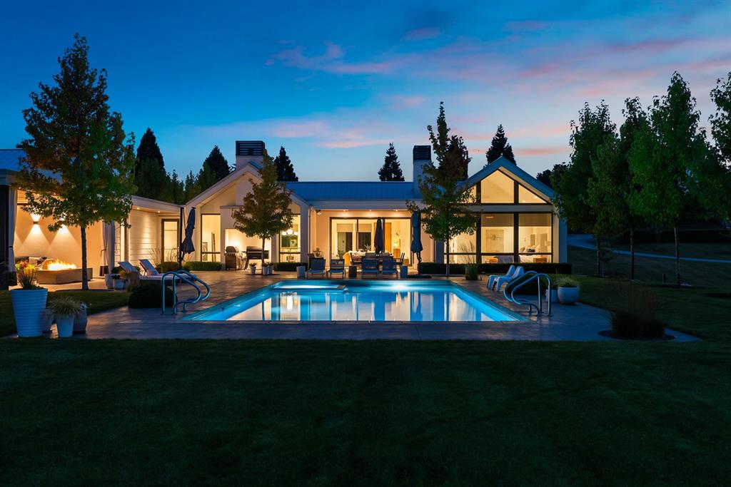Bradner Detached Luxury Home (Night) in the Fraser Valley, British Columbia, in the Fraser Valley region