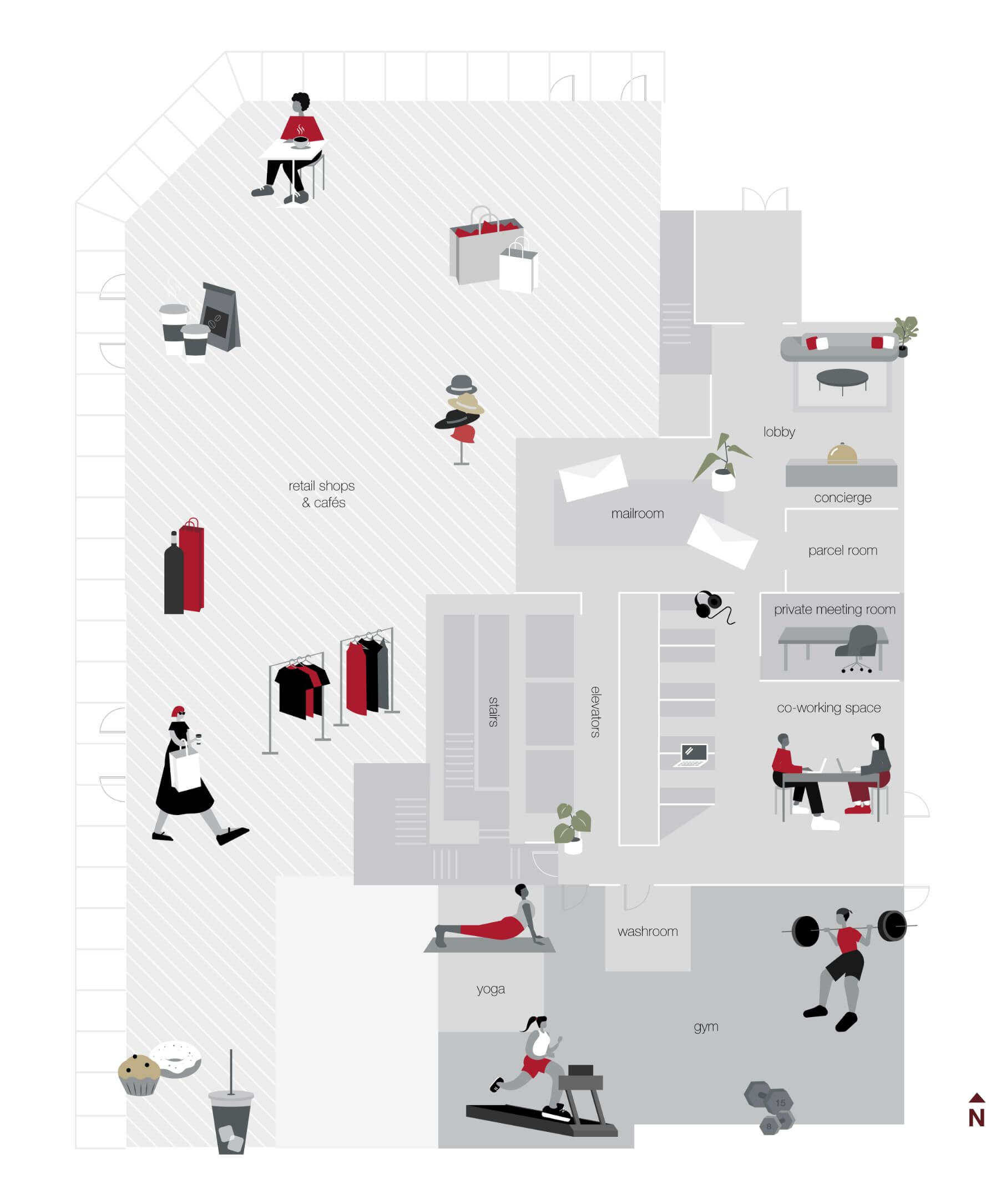 Georgetown 2 amenity space, fitness and lifestyle area
