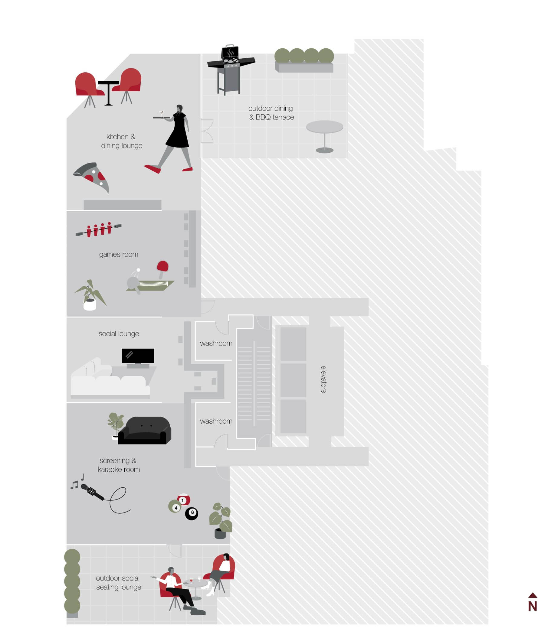 Georgetown 2 entertainment zone with lounge and theatre area