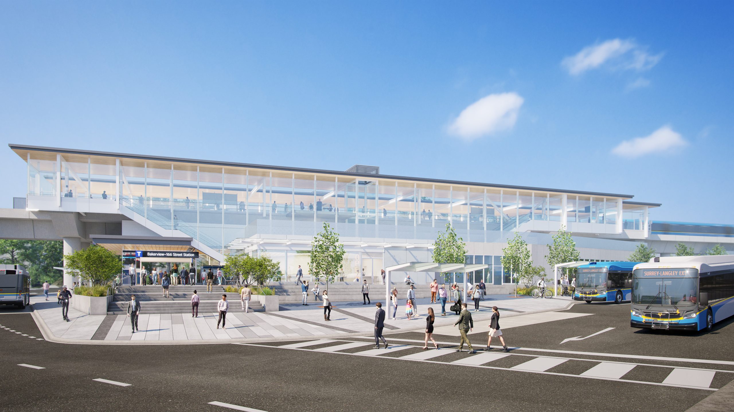 Rendering of the future Bakerview-166 Street SkyTrain station