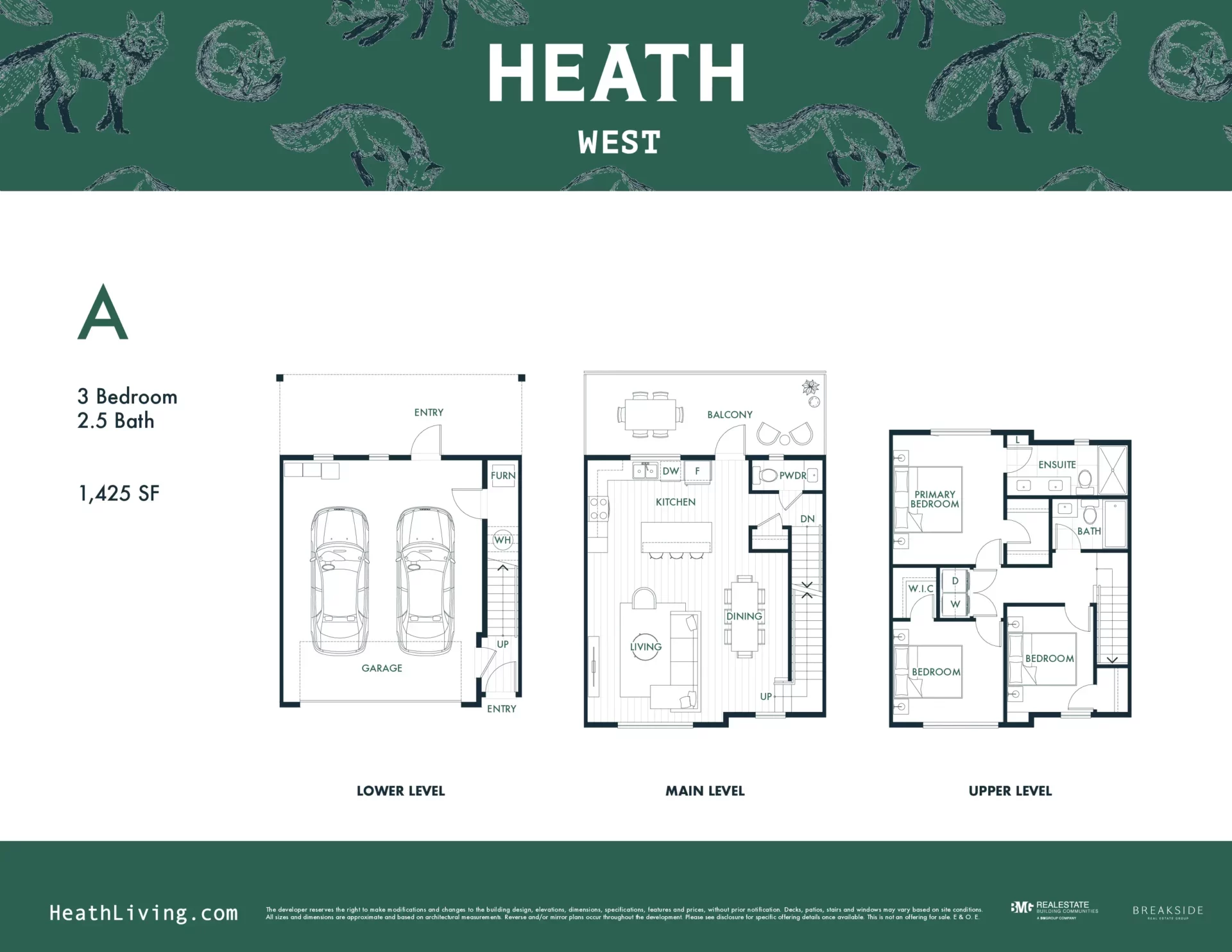 Heath West Langley townhome floor plan 2