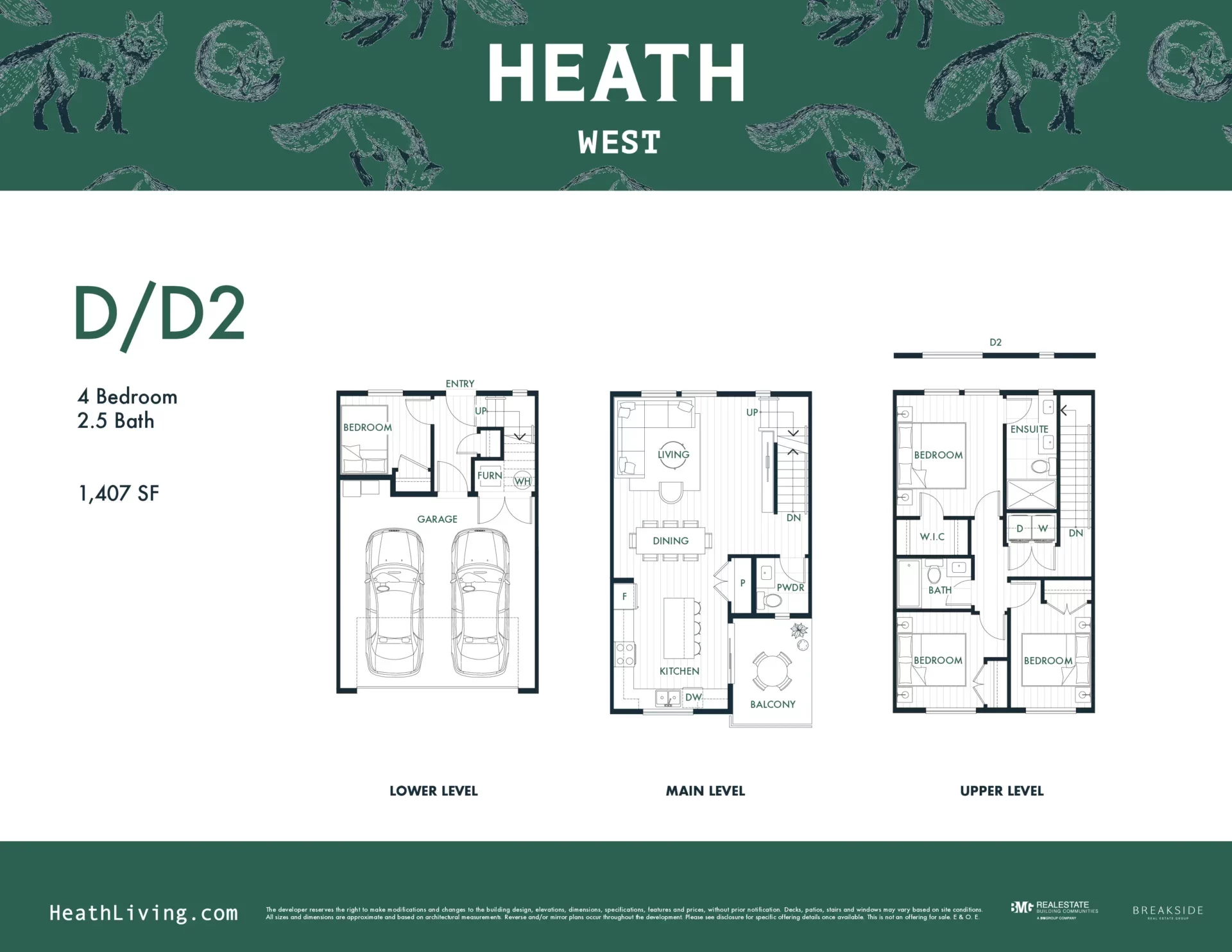 Heath West Langley townhome floor plan 6