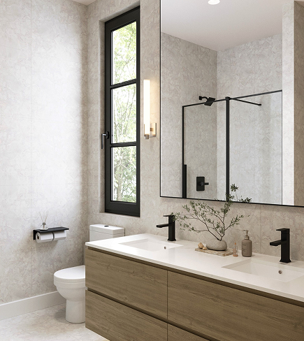 Bromley Townhomes bathroom render by Leone Homes