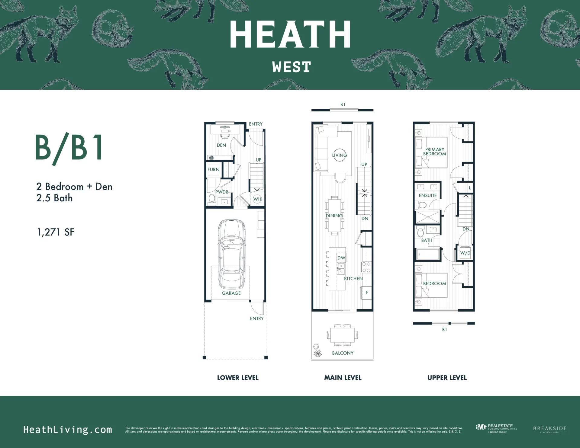 Heath West Langley townhome floor plan 4