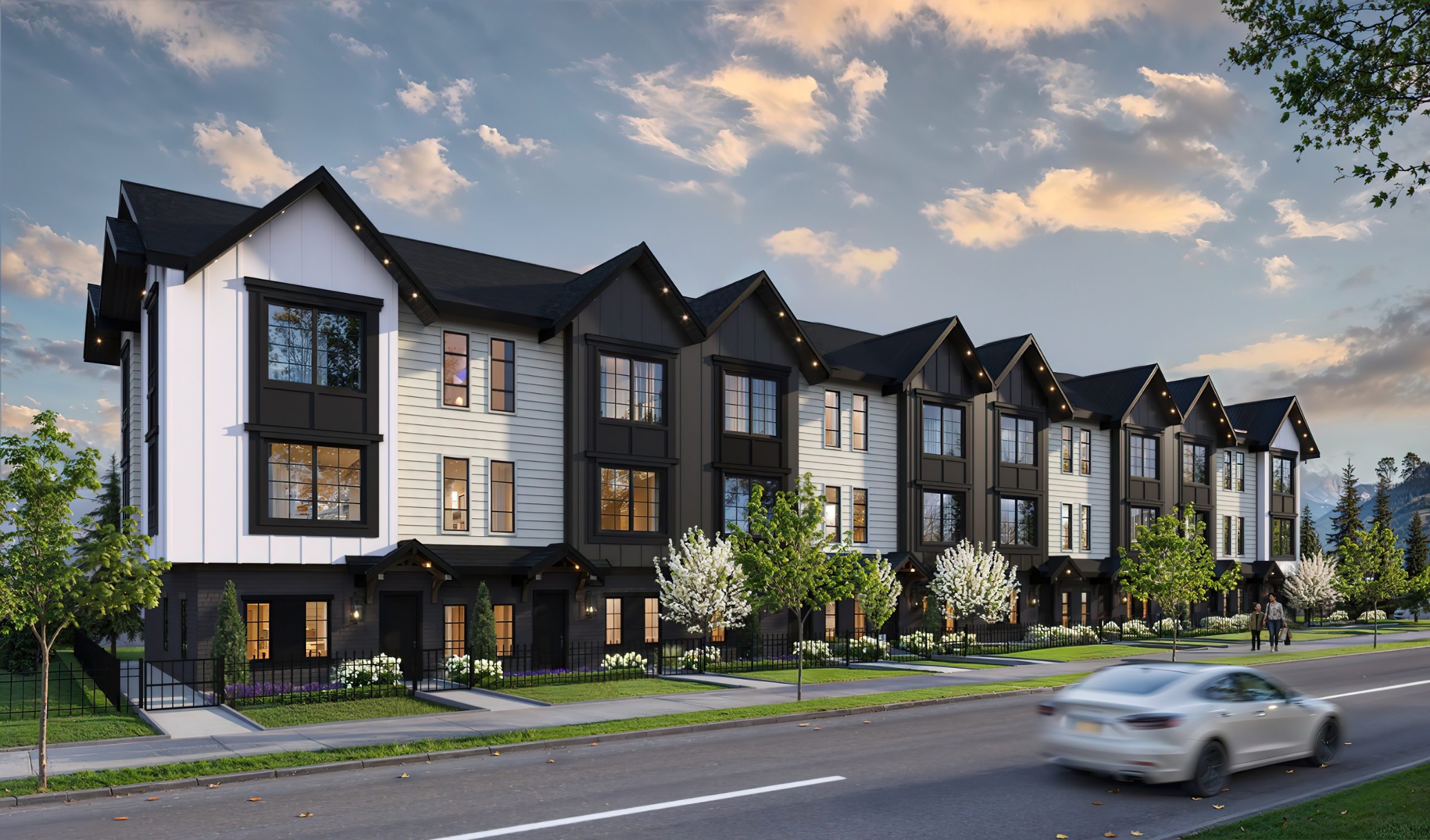 Bromley Townhomes exterior render by Leone Homes in Uplands, Brookswood, Langley