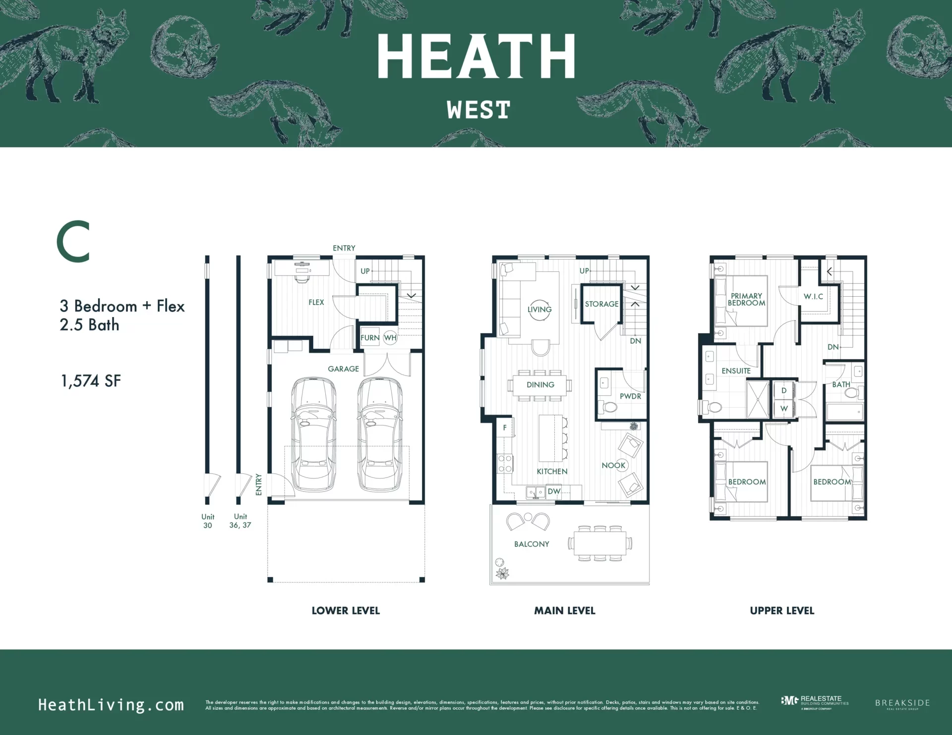 Heath West Langley townhome floor plan 5
