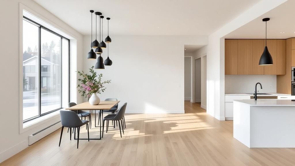 Interior of a finished Langley pre-sale condo unit, showing what buyers receive at completion of the deposit schedule
