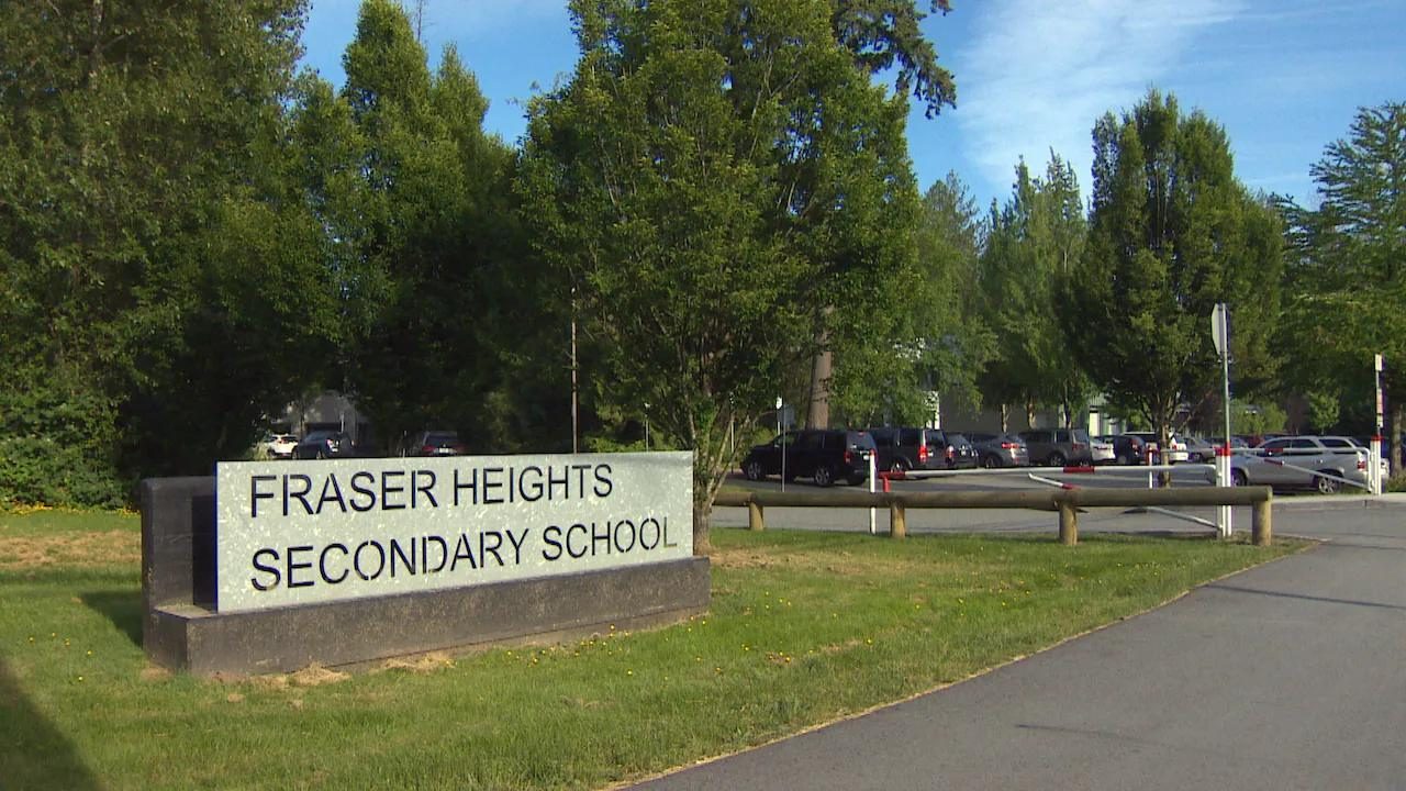 Fraser Heights Secondary School exterior in north Surrey