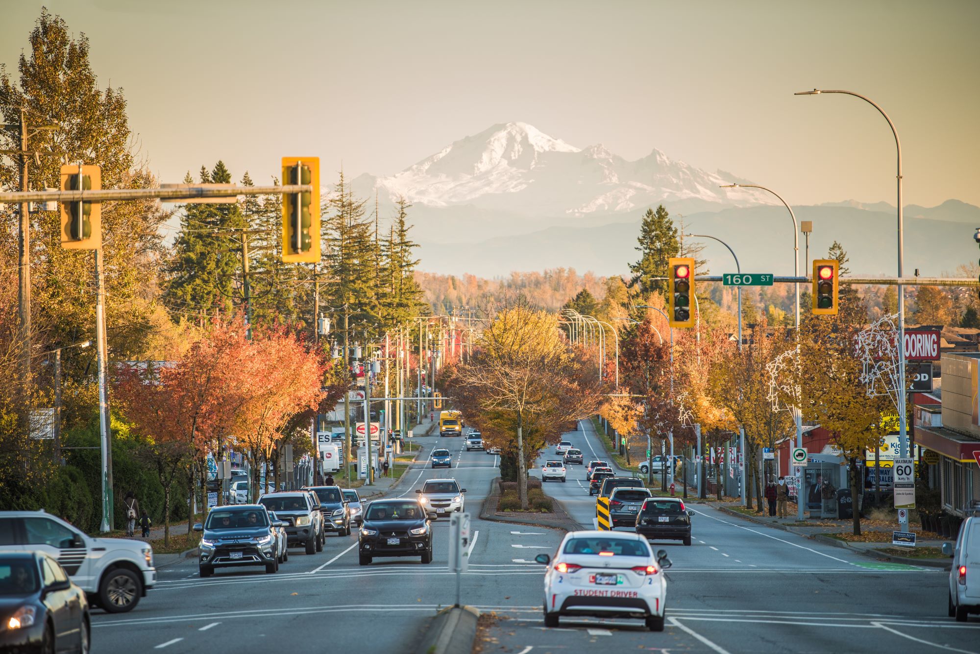 The Mount Baker view from Fraser Highway in Fleetwood, an underrated hidden-gem vista on a clear day