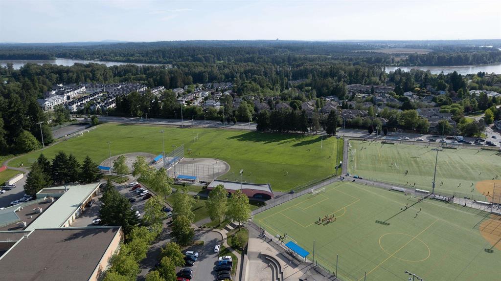 Maple Ridge Park sports fields with Fraser River backdrop