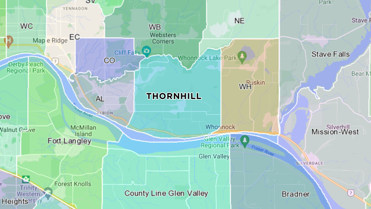 Thornhill Maple Ridge area boundaries map