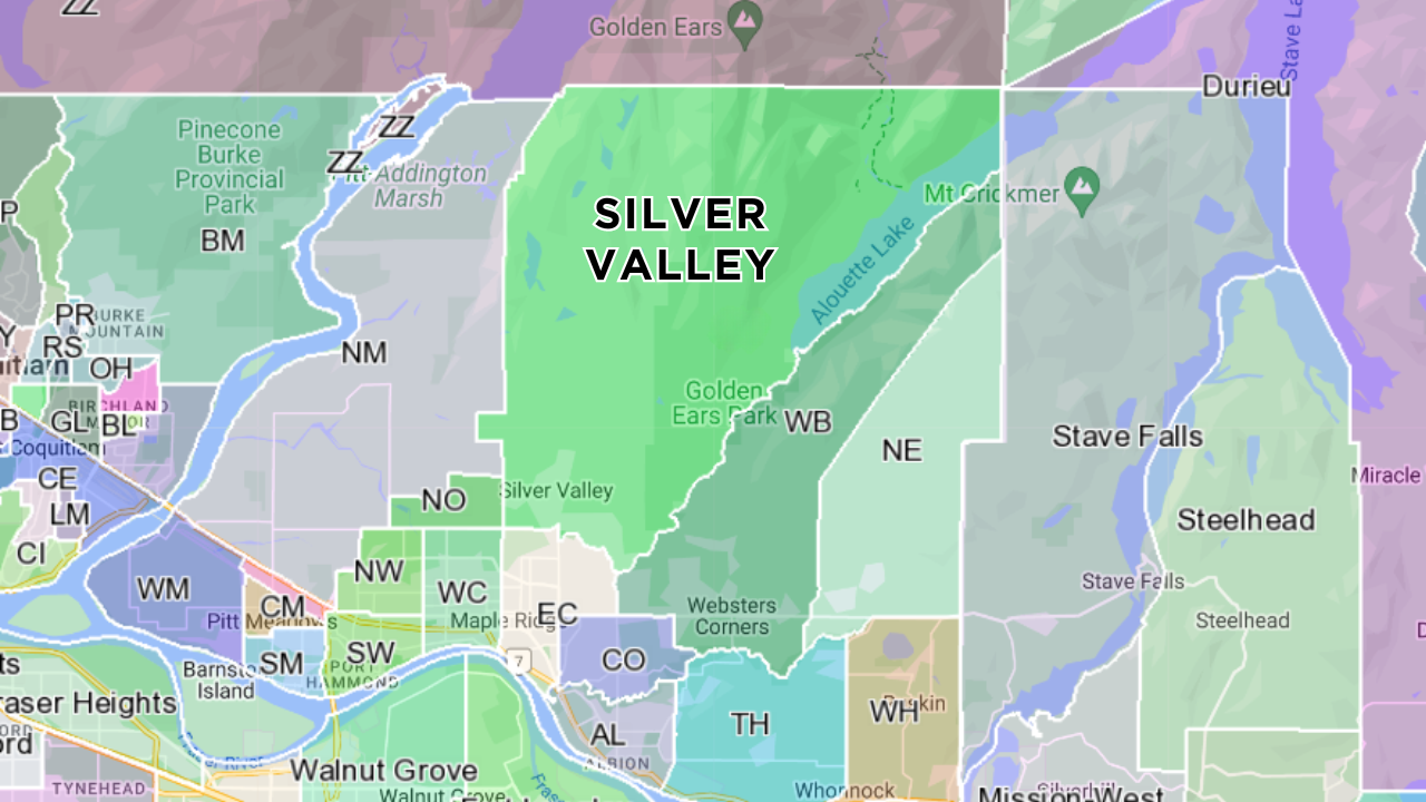 Silver Valley Maple Ridge area boundaries map