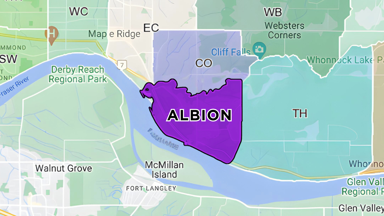 Albion Maple Ridge area boundaries map