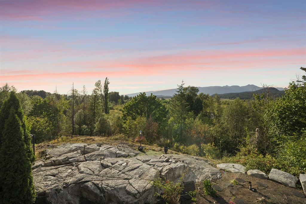Silver Valley sunset view of the Coast Mountains from the upper escarpment
